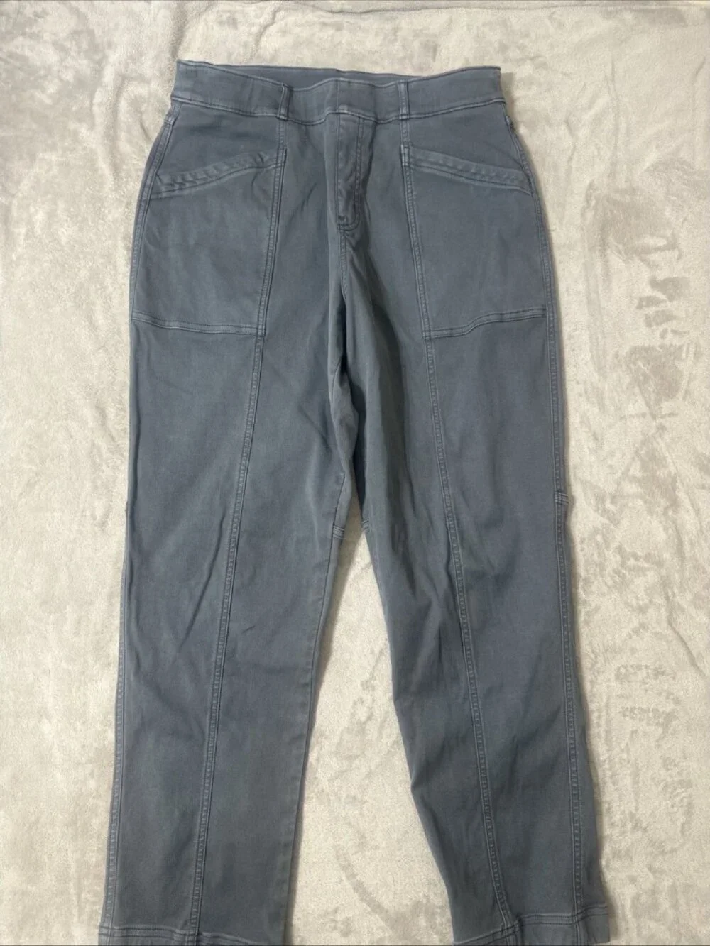 SPANX Pants XL Stretch Twill Straight Leg Blue
